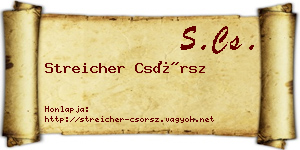 Streicher Csörsz névjegykártya